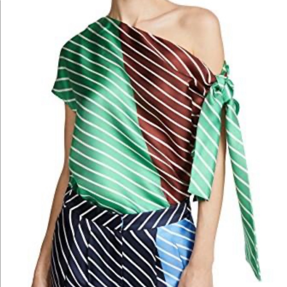 Tibi silk top and tie